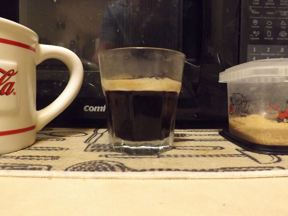 Double shot of liquid espresso