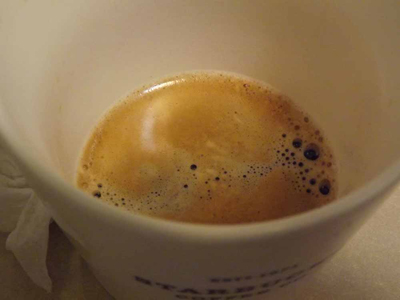 A double shot of rich espresso crema