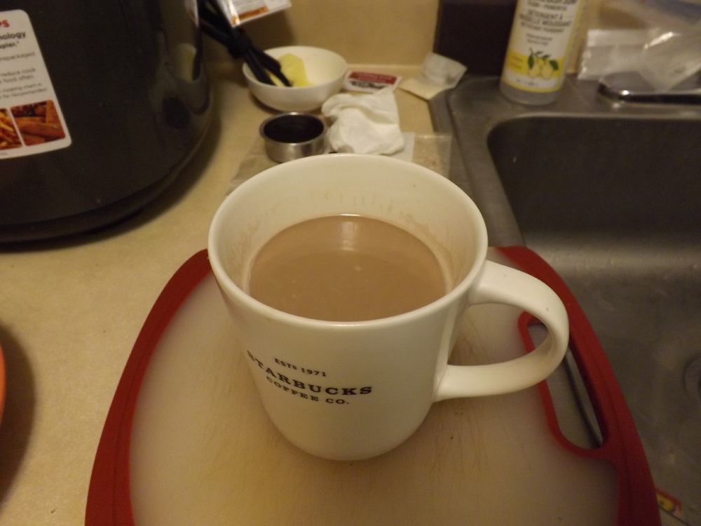 Double shot espresso mocha made with half and half